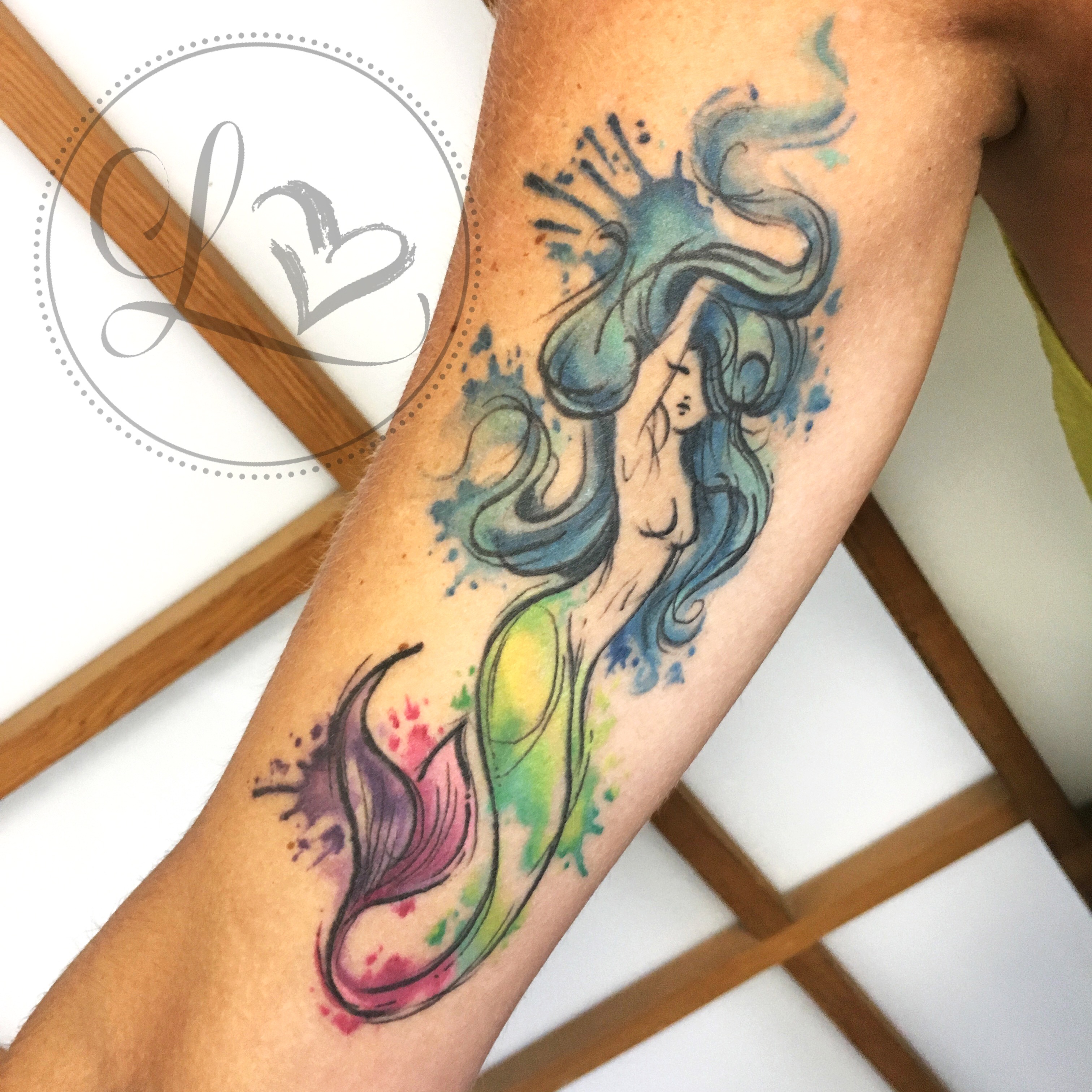 Tattoo uploaded by Pete Ybarra • #watercolor #linework #sketchwatercolor # mermaid #ftbliss #ElPaso #Texas • Tattoodo