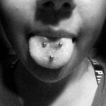 Triple tongue set with 14g straight barbells - top two done by Lhena - Queen of Hearts, Wailuku, Maui.