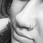 Philtrum (or "medusa") piercing with a 16g crystal-top labret - done by Lhena - Queen of Hearts, Wailuku, Maui
