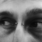 Bridge piercing done with a 16g curved barbell